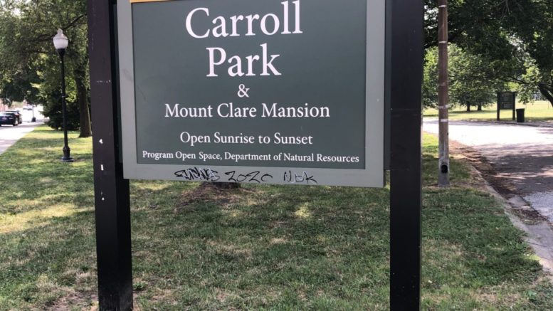 Carroll Park - sign